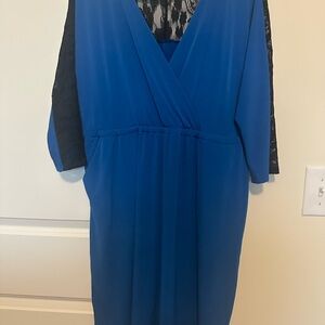 Torrid Blue Wrap Sheath Dress with Dolman Sleeves